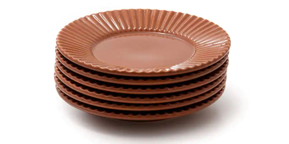 Jogo com 6 pratos rasos, Canela